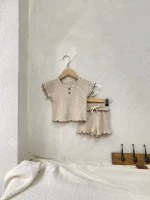 【73-100cm】セットアップ ベビー 韓国風 フリルワッフル - 画像 (9)