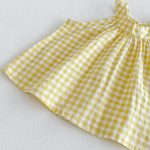 【73-110cm】セットアップ イエロー チェックトップス&ブルマ - 画像 (15)
