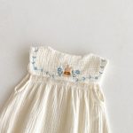 【66-90cm】ロンパース  ベビー ノースリーブ くま刺繍 - 画像 (8)