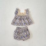【66-100cm】セットアップ ベビー フラワー ギンガム - 画像 (7)