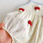 【66-90cm】キャミロンパース ベビー かわいいドット きのこ柄 - 画像 (8)