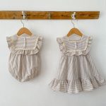 【66-130cm】ロンパース or ワンピース ベビー 女の子 ストライプ フリル - 画像 (11)