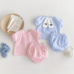 【66-100cm】セットアップ ベビー ウサギ耳 ストライプ - 画像 (4)