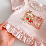 【73-120cm】Tシャツ うさぎプリント 可愛い フリル 韓国風 トップス - 画像 (19)