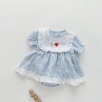 【66-90cm】ロンパースワンピース ベビー フリル付き ハート柄 - 画像 (12)