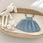 【73-120cm】デニムセットアップ ベビー 女の子 フラワー 刺繍 - 画像 (8)
