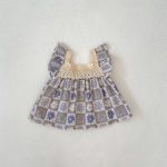 【66-100cm】セットアップ ベビー フラワー ギンガム - 画像 (8)