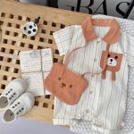 【66-90cm】カバーオール＆バッグ ベビー クマ柄 ストライプ - 画像 (8)