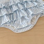 【66-90cm】ロンパース ベビー 格子柄 蝶結び 刺繍 - 画像 (8)
