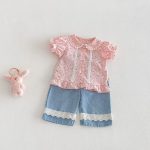 【73-120cm】シャツ or パンツ ベビー 女の子 小花柄 レース フリル - 画像 (11)