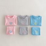 【80-130cm】セットアップ キッズ服 カジュアル ロゴ刺繍 - 画像 (4)