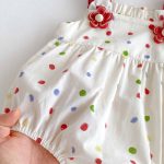 【66-90cm】ロンパース ベビー 可愛い カラードット - 画像 (10)