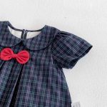 【66-90cm】ロンパース ベビー 女の子 チェックセーラー - 画像 (12)