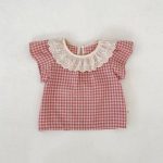 【73-110cm】セットアップ ベビー フリル襟 チェック スウィート - 画像 (7)