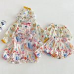 【73-120cm】セットアップ ベビー 女の子 フード付き 薄手 - 画像 (8)