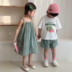 【80-150cm】セットアップorワンピース スイカ ストライプ おしゃれ - 画像 (16)