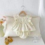 【66-100cm】セットアップ チェリー柄 トップス&ブルマ - 画像 (3)