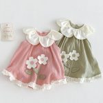 【73-120cm】ワンピース フリル襟 花柄 可愛い - 画像 (4)