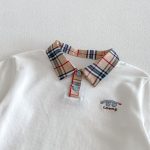 【73-120cm】半袖Tシャツ or チェックショートパンツ 韓国風 刺繍ロゴ - 画像 (9)