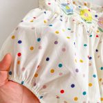 【66-90cm】ロンパース ベビー 可愛い フラワー ドット - 画像 (12)