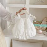 【66-90cm】ロンパース ホワイト バタフライ シンプル - 画像 (7)