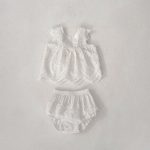 【66-100cm】セットアップ ベビー アイレットフラワー&ハート - 画像 (9)