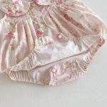 【66-90cm】ロンパース ベビー 小花柄 丸襟 ノースリーブ - 画像 (12)