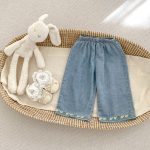 【73-120cm】デニムセットアップ ベビー 女の子 フラワー 刺繍 - 画像 (9)