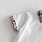 【73-120cm】半袖Tシャツ or チェックショートパンツ 韓国風 刺繍ロゴ - 画像 (10)