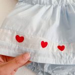 【66-90cm】ロンパースワンピース ベビー ハート 刺繍 - 画像 (8)