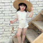 【90-140cm】水着 レースデザイン おしゃれ 女の子 スイムウェア - 画像 (3)