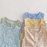 【66-90cm】ロンパース ベビー ノースリーブ チェック柄 - 画像 (16)