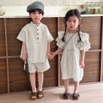 【80-150cm】セットアップorワンピース ストライプ 兄妹お揃いコーデ - 画像 (15)