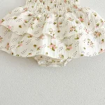【66-100cm】ロンパース ボンネット付き ベビー 女の子リボン 小花柄 - 画像 (10)