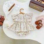 【66-90cm】ロンパース ベビー ガーリー 花柄 ナチュラル - 画像 (4)