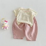 【73-120cm】Tシャツ ベビー 女の子 フリル 蝶結び - 画像 (13)