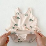 【80-120cm】水着 花柄 フリル 伸縮性あり 水遊び - 画像 (13)