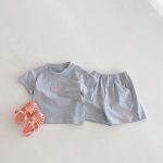 【80-130cm】セットアップ キッズ服 カジュアル ロゴ刺繍 - 画像 (8)
