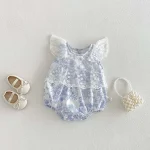 【66-90cm】ロンパース ベビー レース プリンセス風
