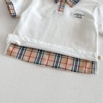 【73-120cm】半袖Tシャツ or チェックショートパンツ 韓国風 刺繍ロゴ - 画像 (12)