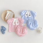 【66-100cm】セットアップ ベビー ウサギ耳 ストライプ - 画像 (3)