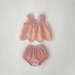 【66-100cm】セットアップ ベビー アイレットフラワー&ハート - 画像 (10)