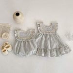 【66-130cm】ロンパース or ワンピース ベビー 女の子 ストライプ フリル - 画像 (4)
