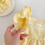 【66-130cm】ロンパースorワンピース イエロー チェック 姉妹服 - 画像 (15)