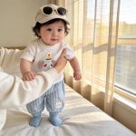 【80-120cm】セットアップ ゾウ柄 シャツ&ストライプパンツ - 画像 (9)