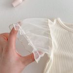 【66-90cm】セットアップ ベビー パフスリーブ ロンパース&キャミソール - 画像 (13)
