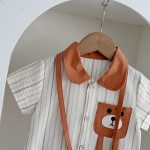 【66-90cm】カバーオール＆バッグ ベビー クマ柄 ストライプ - 画像 (12)