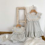 【66-130cm】ロンパース or ワンピース ベビー 女の子 ストライプ フリル - 画像 (12)