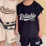 【80-150cm】セットアップ キッズ 男女兼用 韓国風 英字プリント - 画像 (5)