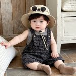 【73-100cm】セットアップ ヒョウ柄 サロペット&シャツ 可愛い - 画像 (3)